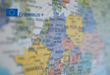 carte d'europe avec logo erasmus+